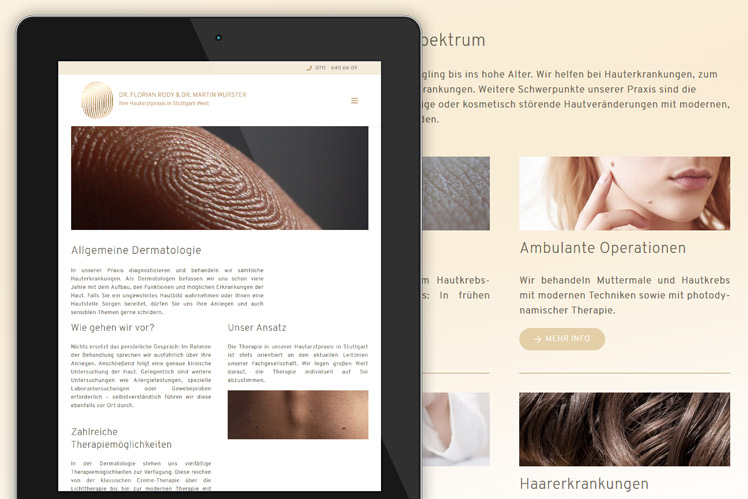 Praxiswebsite Hautarzt Stuttgart erstellen lassen