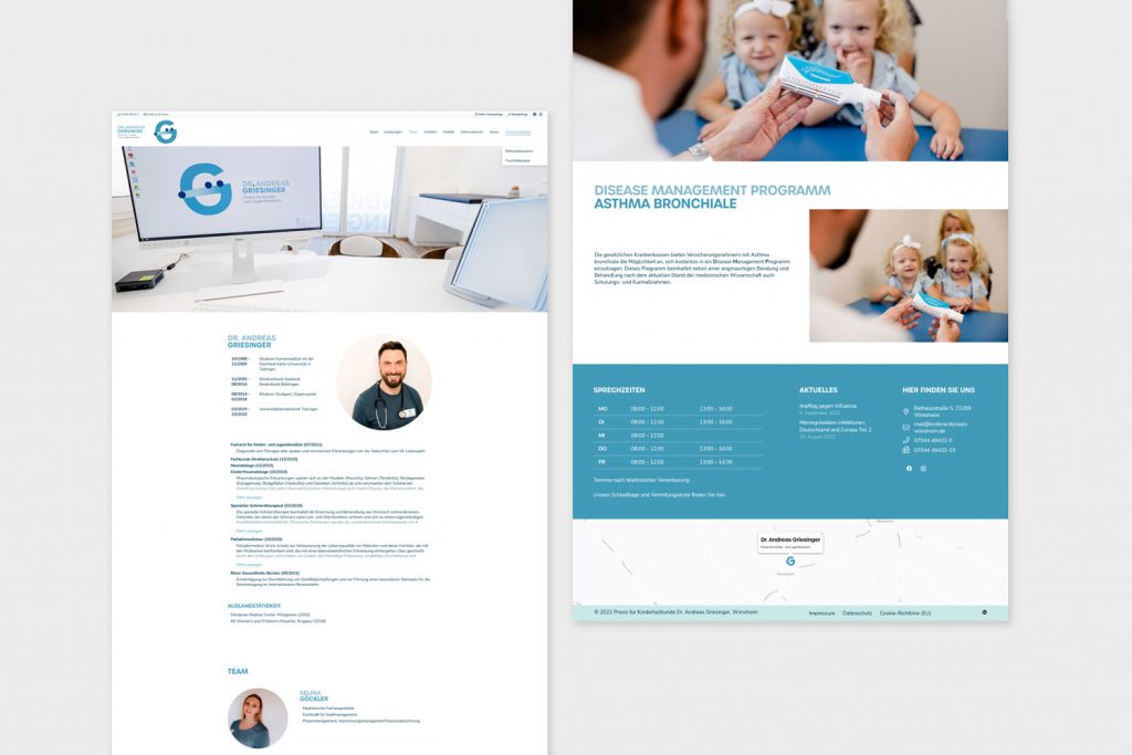 Webdesign Arzt Homepage Kinderarzt Webseite gestalten