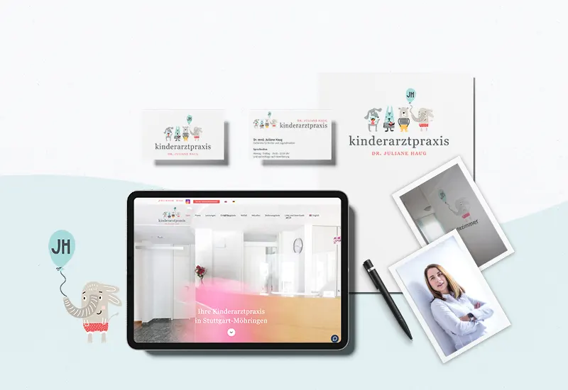 Praxisgründung Kinderarzt in Stuttgart Möhringen - Webdesign, Logogestaltung, Visitenkarten