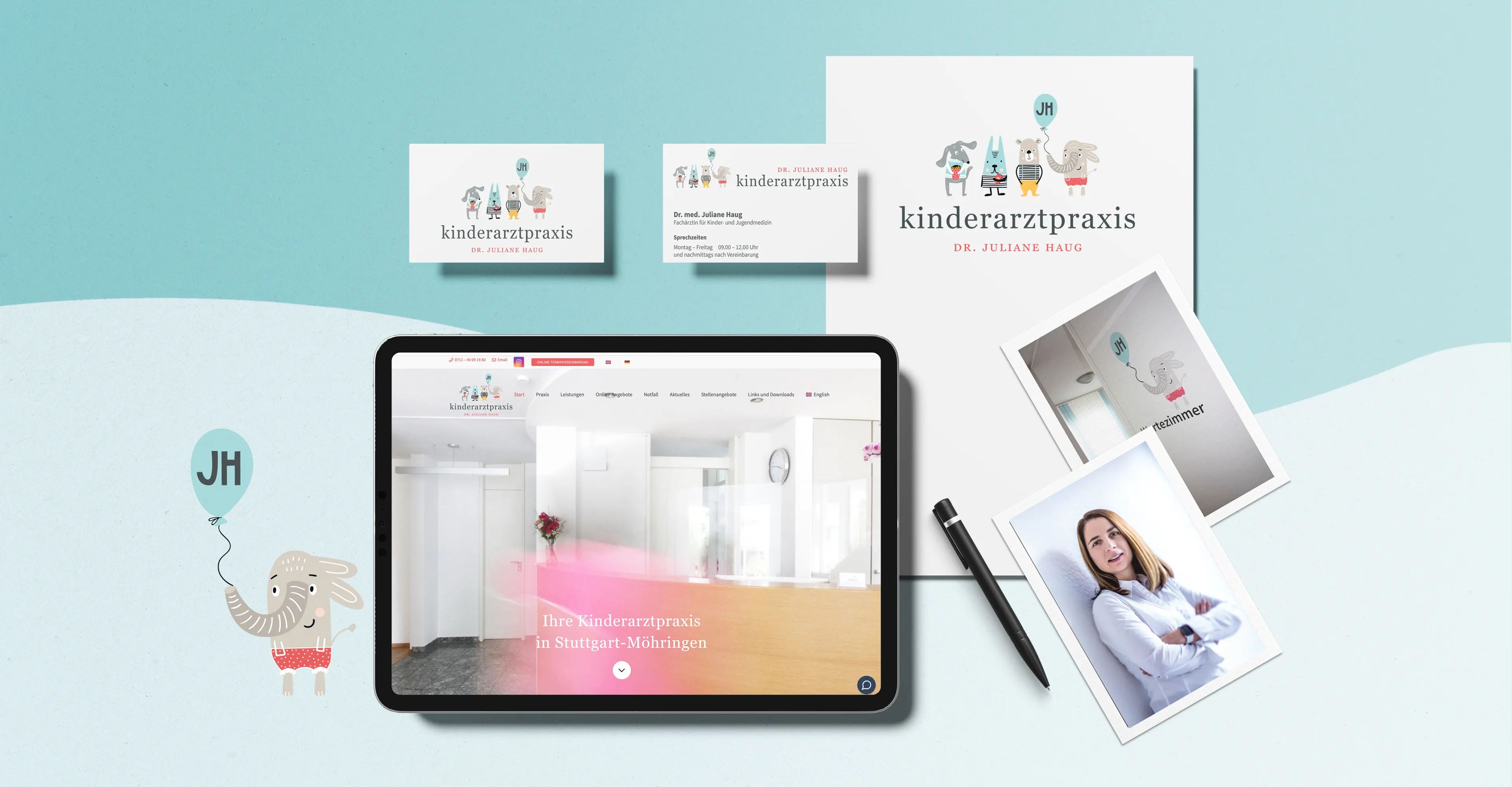 Praxisgründung Kinderarzt in Stuttgart Möhringen - Webdesign, Logogestaltung, Visitenkarten